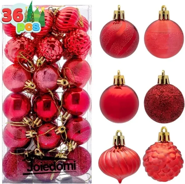 Joiedomi 36pcs Red Shatterproof Christmas Ball Ornaments 1.57in 4 Joiedomi 36pcs Red Shatterproof Christmas Ball Ornaments 1.57in - Image 2