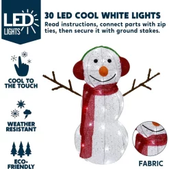 Joiedomi LED Light Up Yard Snowman With Earmuff Yard Light 1.7ft -Christmas Ornaments Sales Store 1.7ft Fabric Snowman Christmas Yard Lights 4 结果 600x600 1