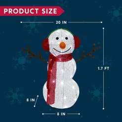 Joiedomi LED Light Up Yard Snowman With Earmuff Yard Light 1.7ft -Christmas Ornaments Sales Store 1.7ft Fabric Snowman Christmas Yard Lights 7 结果 600x600 1