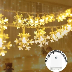 Joiedomi 100 LED Snowflake Christmas Lights 35.9ft -Christmas Ornaments Sales Store 100 LED Christmas Snowflake String Lights 2 result result 600x600 1