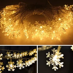 Joiedomi 100 LED Snowflake Christmas Lights 35.9ft -Christmas Ornaments Sales Store 100 LED Christmas Snowflake String Lights 3 result result 600x600 1