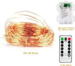 Joiedomi 100 LED Warm White Led Copper Wire String Lights 33ft -Christmas Ornaments Sales Store 100 Warm White LED Copper Wire String Lights 33ft 7 600x527 1