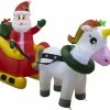 Joiedomi 6ft Inflatable LED Unicorn Pulling Santa's Sleigh