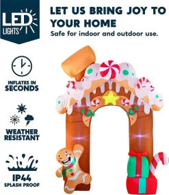 Joiedomi 10ft Christmas Inflatable Gingerbread House -Christmas Ornaments Sales Store 10ft Christmas Inflatable Gingerbread House 2 600x689 1