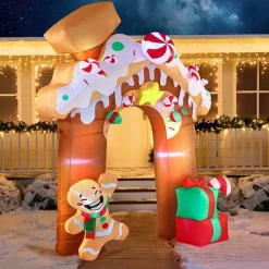 Joiedomi 10ft Christmas Inflatable Gingerbread House -Christmas Ornaments Sales Store 10ft Christmas Inflatable Gingerbread House 5 600x600 1