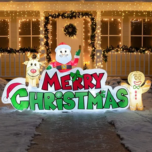 Joiedomi 9.5ft Inflatable LED Merry Christmas Decoration 3 Joiedomi 9.5ft Inflatable LED Merry Christmas Decoration