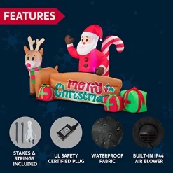 Joiedomi 10ft LED Inflatable Santa Merry Christmas Sign 13 Joiedomi 10ft LED Inflatable Santa Merry Christmas Sign -Christmas Ornaments Sales Store 10ft LED Inflatable Merry Christmas Sign 4 1