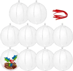 Joiedomi 10pcs Clear Christmas Ball Ornaments 3.94in