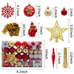 Joiedomi 110pcs Red And Gold Christmas Ball Ornaments -Christmas Ornaments Sales Store 110 Pcs Christmas Assorted Ornaments with a Star Tree Topper Red Gold amp White 5 result 600x600 1