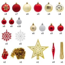 Joiedomi 110pcs Red And Gold Christmas Ball Ornaments -Christmas Ornaments Sales Store 110 Pcs Christmas Assorted Ornaments with a Star Tree Topper Red Gold amp White 6 result 600x600 1
