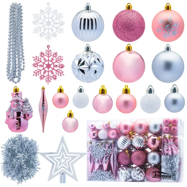 Joiedomi 110pcs Rose Gold And White Christmas Ornament Balls 5 Joiedomi 110pcs Rose Gold And White Christmas Ornament Balls - Image 3