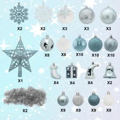 Joiedomi 112pcs Baby Blue And White Christmas Ornaments -Christmas Ornaments Sales Store 112 Pcs Baby Blue amp White Christmas Assorted Ornaments with a Star Tree Topper 3 result 600x600 1