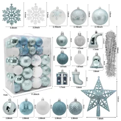 Joiedomi 112pcs Baby Blue And White Christmas Ornaments -Christmas Ornaments Sales Store 112 Pcs Baby Blue amp White Christmas Assorted Ornaments with a Star Tree Topper 4 result 600x600 1