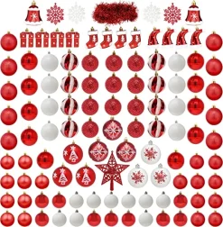 Joiedomi 112pcs Red And White Christmas Ball Ornaments -Christmas Ornaments Sales Store 112 Pcs Red and White Christmas Ornaments 2