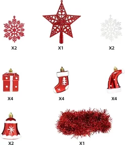 Joiedomi 112pcs Red And White Christmas Ball Ornaments -Christmas Ornaments Sales Store 112 Pcs Red and White Christmas Ornaments 4