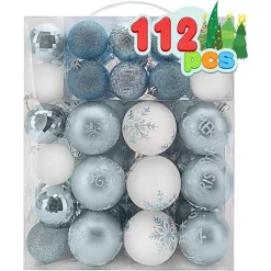Joiedomi 112pcs Baby Blue And White Christmas Ornaments -Christmas Ornaments Sales Store 112pcs Baby Blue and White Christmas Ornaments 1 1