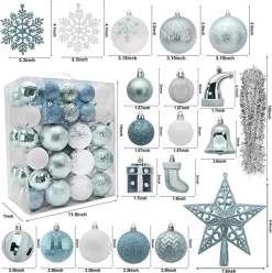 Joiedomi 112pcs Baby Blue And White Christmas Ornaments 12 Joiedomi 112pcs Baby Blue And White Christmas Ornaments -Christmas Ornaments Sales Store 112pcs Baby Blue and White Christmas Ornaments 6 600x603 1