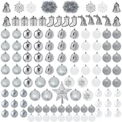 Joiedomi 112pcs Silver And White Christmas Ornament Balls