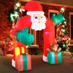 Joiedomi 11ft LED Inflatable Santa Claus With Gift Boxes Archway -Christmas Ornaments Sales Store 11ft Giant Santa Claus with Gift Boxes Archway Inflatable 6 result scaled 600x600 1