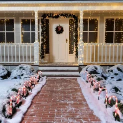 Joiedomi 12pcs Christmas Candy Cane Pathway Lights Markers 12in -Christmas Ornaments Sales Store 12 Christmas Candy Cane Pathway Markers Lights with Stake12 Pack 3 result 600x600 1