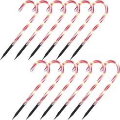 Joiedomi 12pcs Christmas Candy Cane Pathway Lights Markers 12in -Christmas Ornaments Sales Store 12 Christmas Candy Cane Pathway Markers Lights with Stake12 Pack 4 result 600x602 1