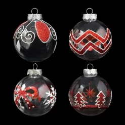 Joiedomi 12pcs Red & White Christmas Ball Ornaments 3.15in