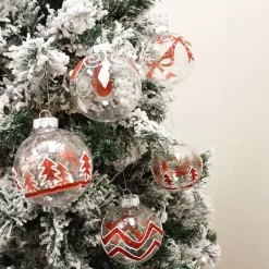 Joiedomi 12pcs Red & White Christmas Ball Ornaments 3.15in -Christmas Ornaments Sales Store 12 Pcs Christmas Ball Ornaments Red and Clear 4 result 600x600 1