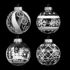 Joiedomi 12pcs White Plastic Christmas Clear Ornament Balls 3.15in