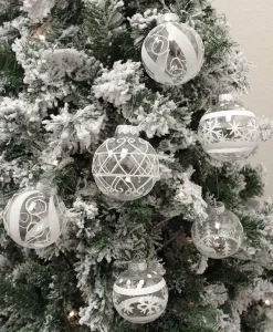 Joiedomi 12pcs White Plastic Christmas Clear Ornament Balls 3.15in -Christmas Ornaments Sales Store 12 Pcs Christmas Ball Ornaments White and Clear 3 result 600x729 1