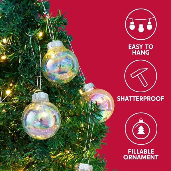 Joiedomi 12pcs Christmas Clear Fillable Ornaments 2.36in 4 Joiedomi 12pcs Christmas Clear Fillable Ornaments 2.36in - Image 2