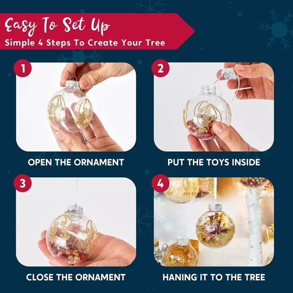 Joiedomi 12pcs Transparent Christmas Ball Ornament 15in 8 Joiedomi 12pcs Transparent Christmas Ball Ornament 15in - Image 6