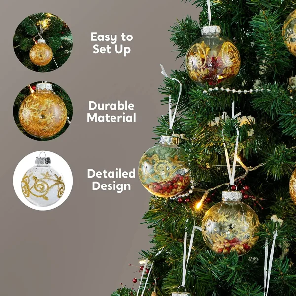 Joiedomi 12pcs Transparent Christmas Ball Ornament 15in 6 Joiedomi 12pcs Transparent Christmas Ball Ornament 15in - Image 4