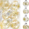 Joiedomi 12pcs Transparent Christmas Ball Ornament 15in 2 Joiedomi 12pcs Transparent Christmas Ball Ornament 15in -Christmas Ornaments Sales Store 12 Pcs Clear Ornaments with White Gold Print 15in 4 600x639 1