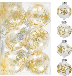 Joiedomi 12pcs Transparent Christmas Ball Ornament 15in