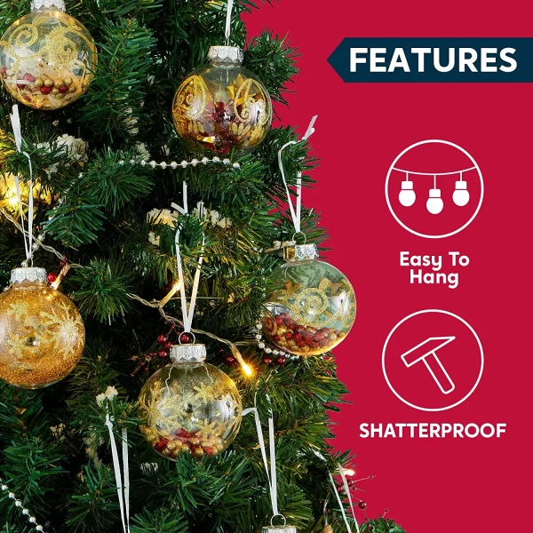 Joiedomi 12pcs Transparent Christmas Ball Ornament 15in 4 Joiedomi 12pcs Transparent Christmas Ball Ornament 15in - Image 2