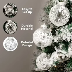 Joiedomi 12pcs Clear Christmas Balls 3.15in 11 Joiedomi 12pcs Clear Christmas Balls 3.15in -Christmas Ornaments Sales Store 12 Pcs White Clear Christmas Ball Ornaments 5 result 600x600 1