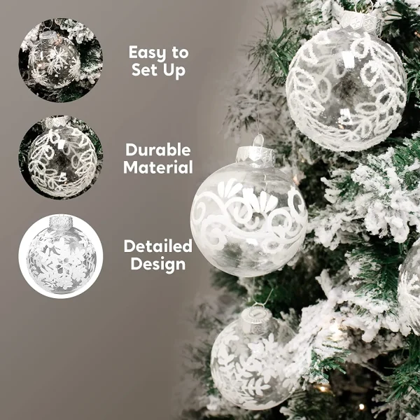 Joiedomi 12pcs Clear Christmas Balls 3.15in 6 Joiedomi 12pcs Clear Christmas Balls 3.15in - Image 4