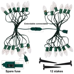 Joiedomi 12pcs C9 Warm White Christmas Pathway Marker 15.75ft -Christmas Ornaments Sales Store 12Packs Christmas Warm White C9 Pathway Marker 3 result 600x600 1