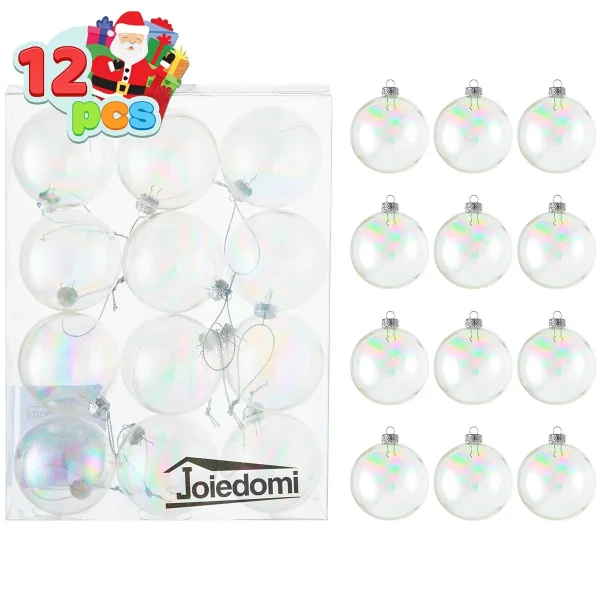 Joiedomi 12pcs Plastic Christmas Ball Ornaments With Chrome Effect 4 Joiedomi 12pcs Plastic Christmas Ball Ornaments With Chrome Effect - Image 2