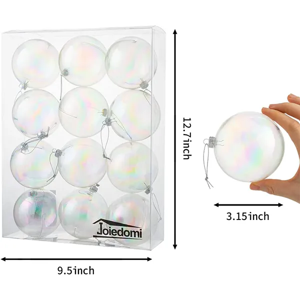 Joiedomi 12pcs Plastic Christmas Ball Ornaments With Chrome Effect 5 Joiedomi 12pcs Plastic Christmas Ball Ornaments With Chrome Effect - Image 3