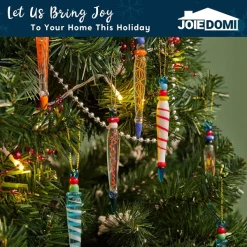 Joyin 12pcs Glass Icicle Ornaments Christmas Tree Decor -Christmas Ornaments Sales Store 12Pcs Foil Golden Boxes 7 600x600 1