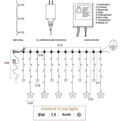 Joiedomi 12pcs 138 LED Warm White Star String Lights -Christmas Ornaments Sales Store 12pcs 138 Count LED Warm White Star String Lights 1 结果 600x600 1
