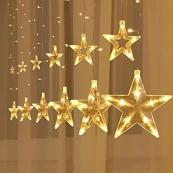 Joiedomi 12pcs 138 LED Warm White Star String Lights