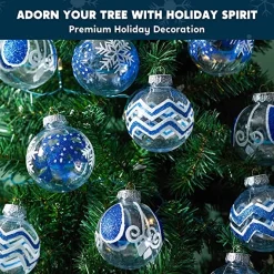 Joiedomi 12pcs Blue And White Clear Christmas Ball Ornaments -Christmas Ornaments Sales Store 12pcs Blue and White Clear Christmas Ball Ornaments 4 结果 1