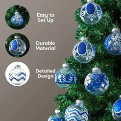 Joiedomi 12pcs Blue And White Clear Christmas Ball Ornaments -Christmas Ornaments Sales Store 12pcs Blue and White Clear Christmas Ball Ornaments 5 结果 1