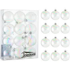 Joiedomi 12pcs Clear Plastic Christmas Ball Ornaments