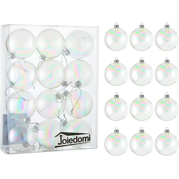 Joiedomi 12pcs Clear Plastic Christmas Ball Ornaments 3 Joiedomi 12pcs Clear Plastic Christmas Ball Ornaments