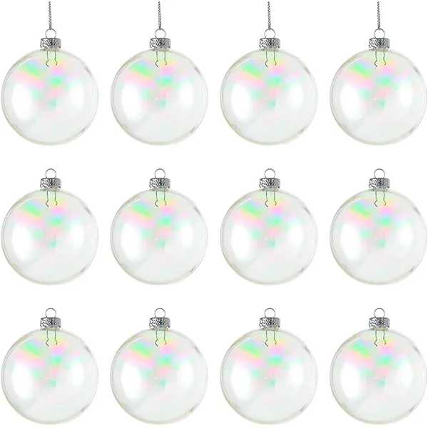 Joiedomi 12pcs Clear Plastic Christmas Ball Ornaments 4 Joiedomi 12pcs Clear Plastic Christmas Ball Ornaments - Image 2