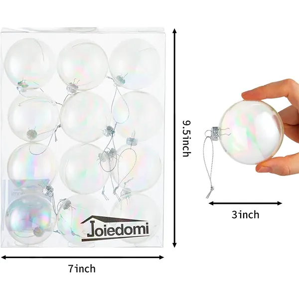 Joiedomi 12pcs Clear Plastic Christmas Ball Ornaments 5 Joiedomi 12pcs Clear Plastic Christmas Ball Ornaments - Image 3