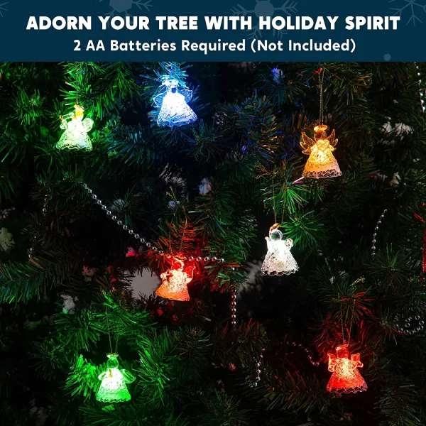Joyin 12pcs LED Spun Glass Angel Christmas Ornaments 5 Joyin 12pcs LED Spun Glass Angel Christmas Ornaments - Image 3